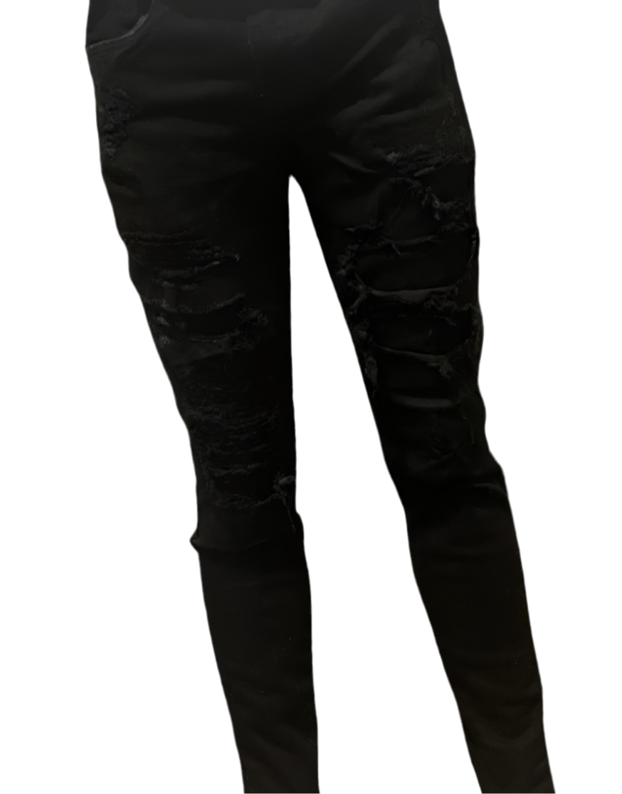 Black Denim Cut Jeans