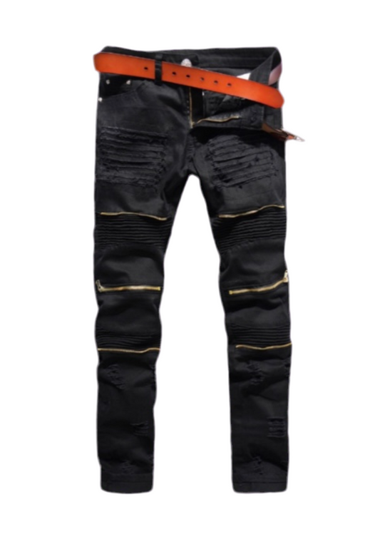 Black Zip Jeans