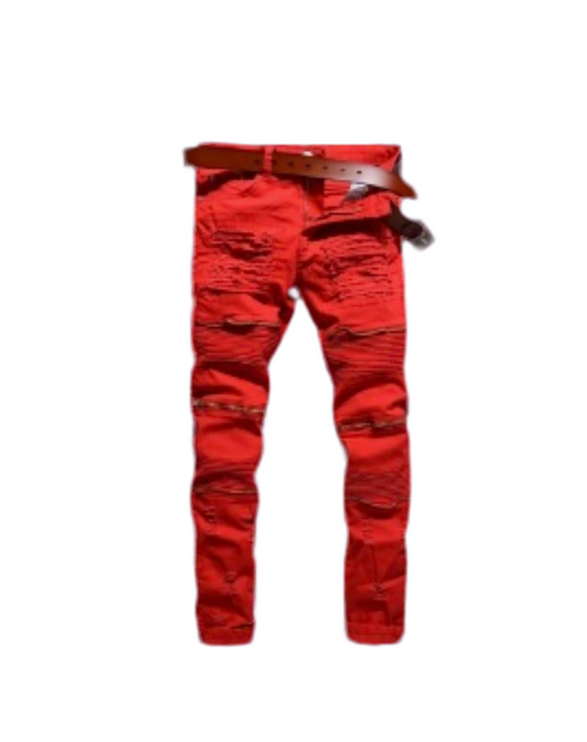 Red Zip Jeans