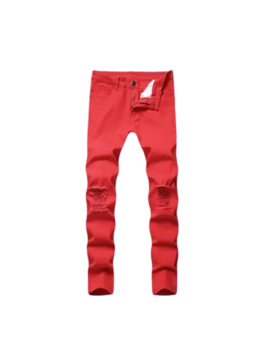 Red Cut Jeans