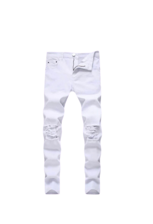 White Cut Jeans
