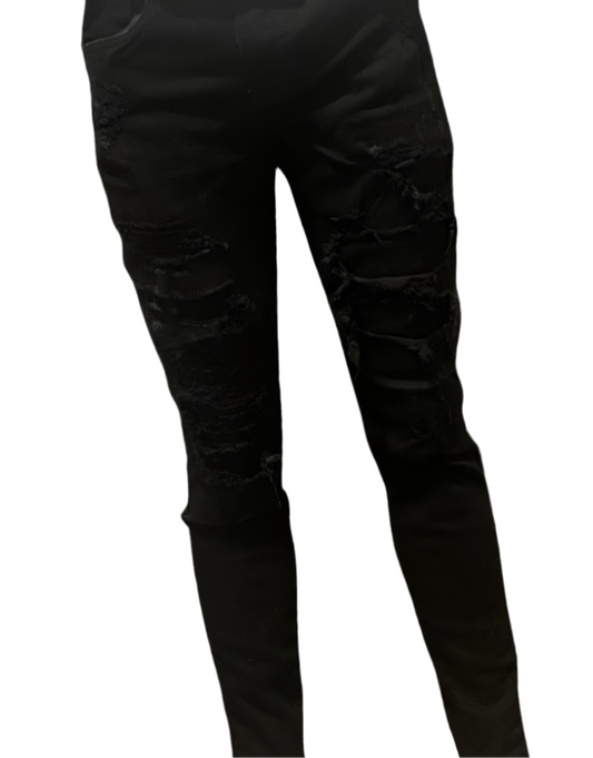 Black Denim Cut Jeans